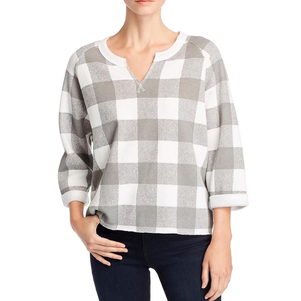 NWT Alternative Gray Buffalo Plaid Sweatshirt